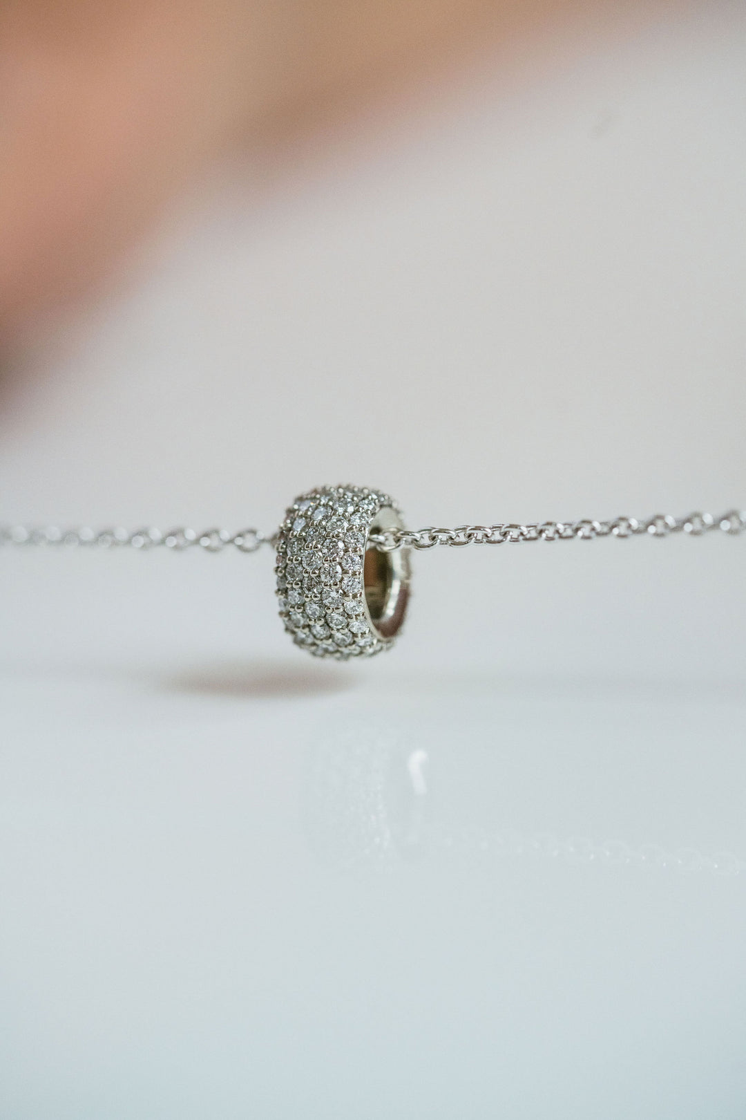 Diamond Pavé Oval Torus Pendant