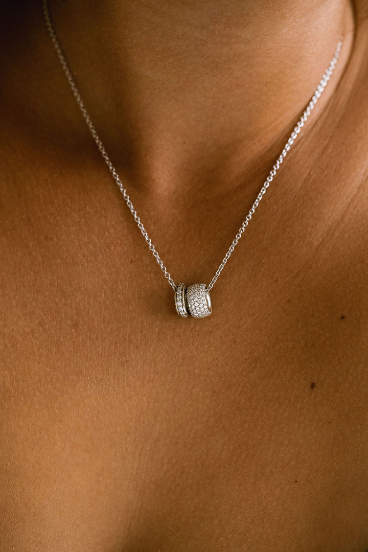 Diamond Pavé Oval Torus Pendant