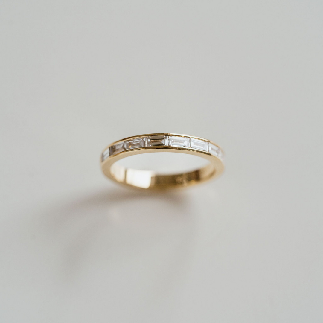 East-West Baguette Diamond Channel Set Band