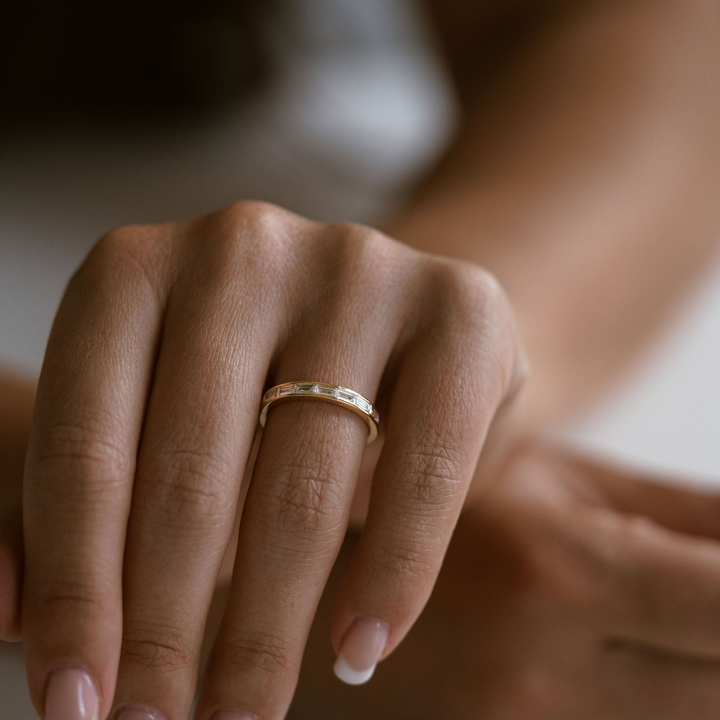 East-West Baguette Diamond Channel Set Band