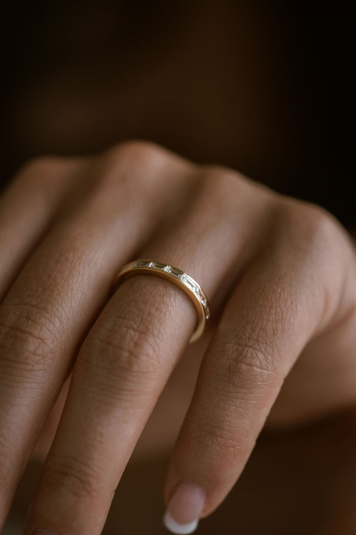 East-West Baguette Diamond Channel Set Band