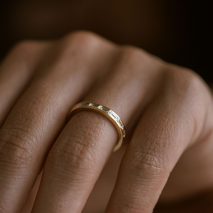 East-West Baguette Diamond Channel Set Band