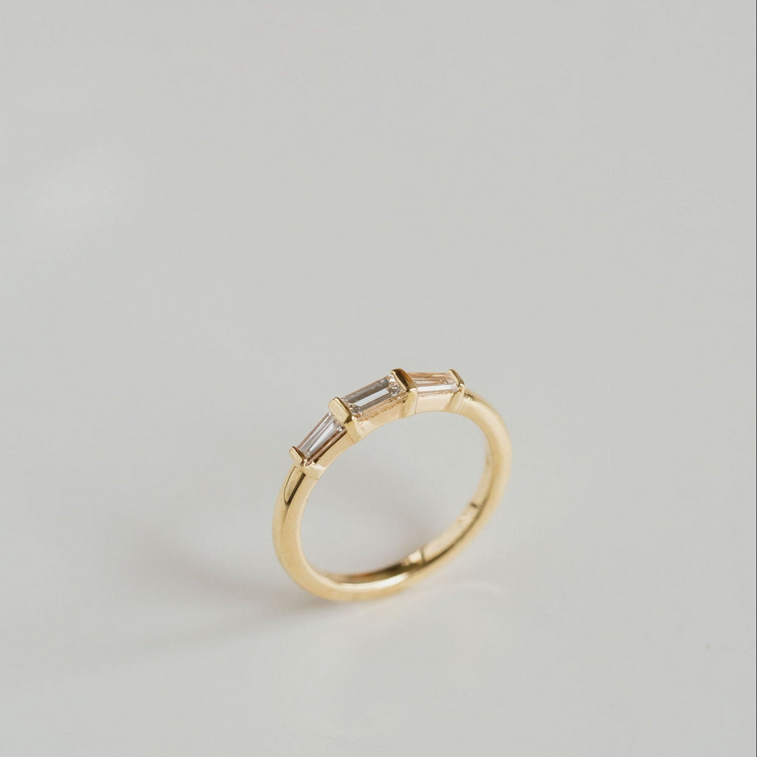 East-West Straight and Tapered Baguette Diamond Band