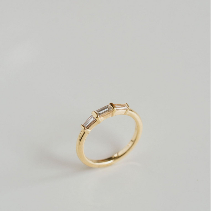 East-West Straight and Tapered Baguette Diamond Band