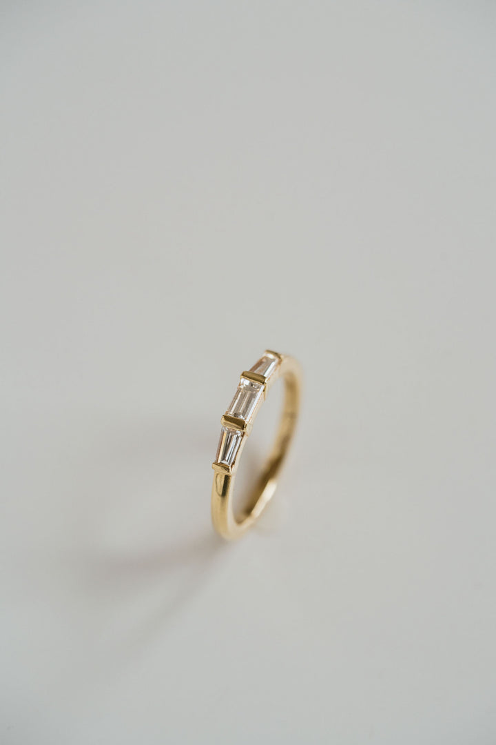 East-West Straight and Tapered Baguette Diamond Band