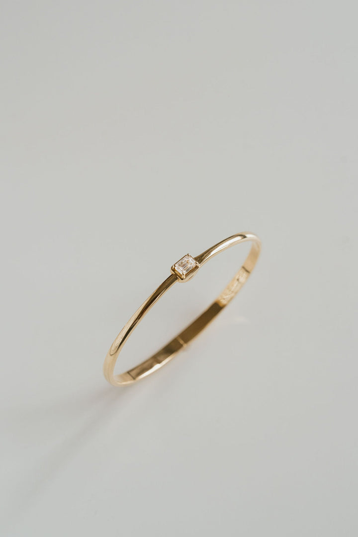 Emerald Cut Diamond Framed Bangle