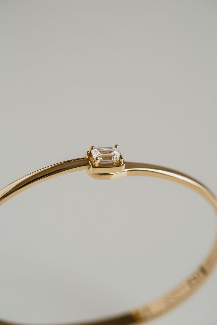 Emerald Cut Diamond Framed Bangle