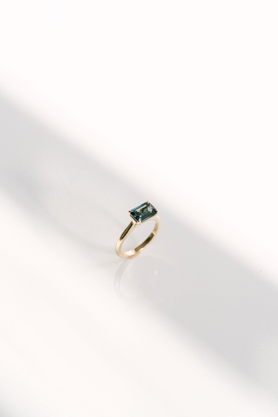 Emerald Cut East-West Blue Green Sapphire Dominion