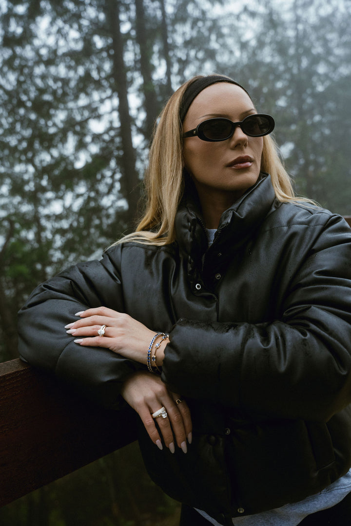 Emerald Cut East-West Blue Sapphire Gallery Bracelet