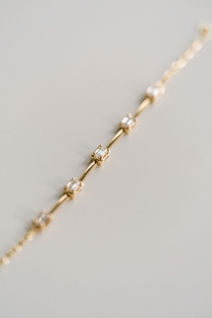 Emerald Cut East-West Diamond Gallery Bracelet