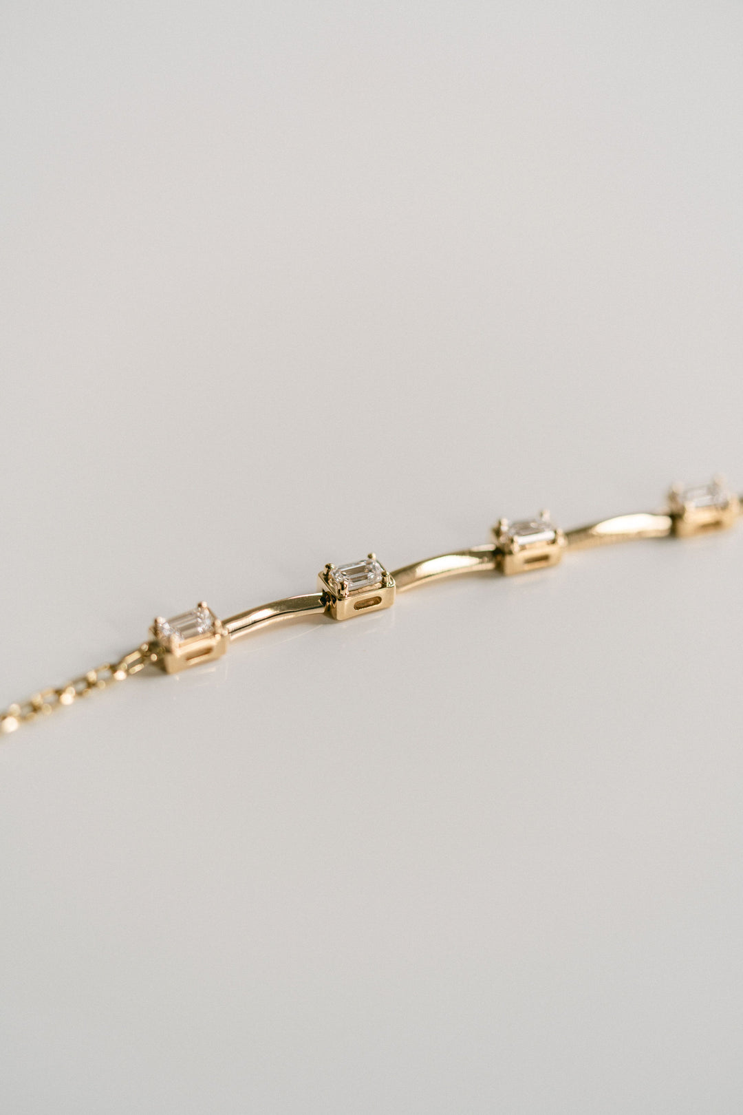 Emerald Cut East-West Diamond Gallery Bracelet