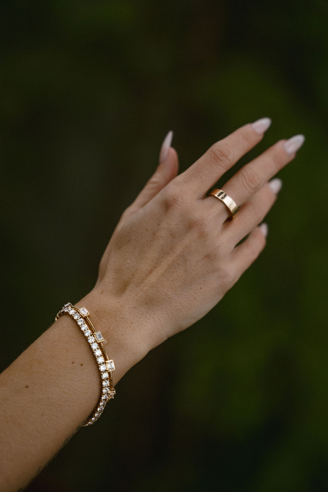 Emerald Cut East-West Diamond Gallery Bracelet