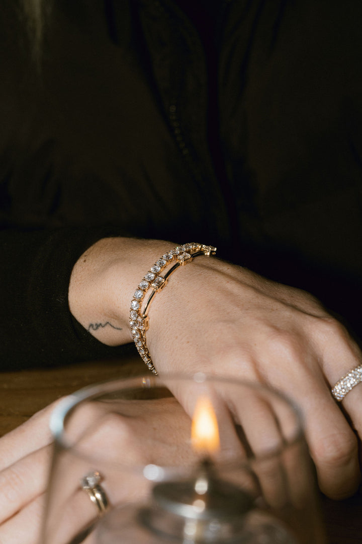 Emerald Cut East-West Diamond Gallery Bracelet