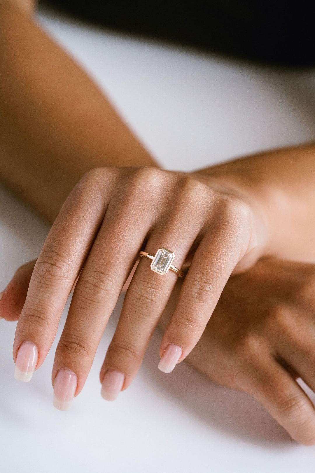 Emerald Cut Full Bezel Diamond