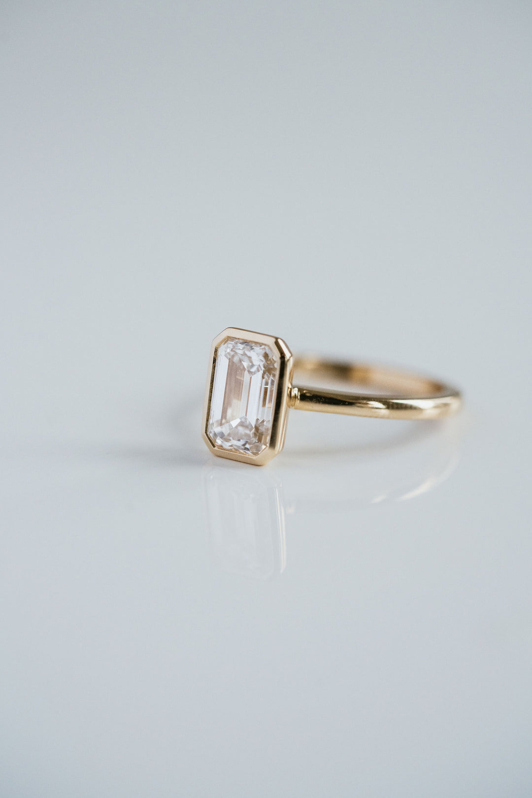 Emerald Cut Full Bezel Diamond