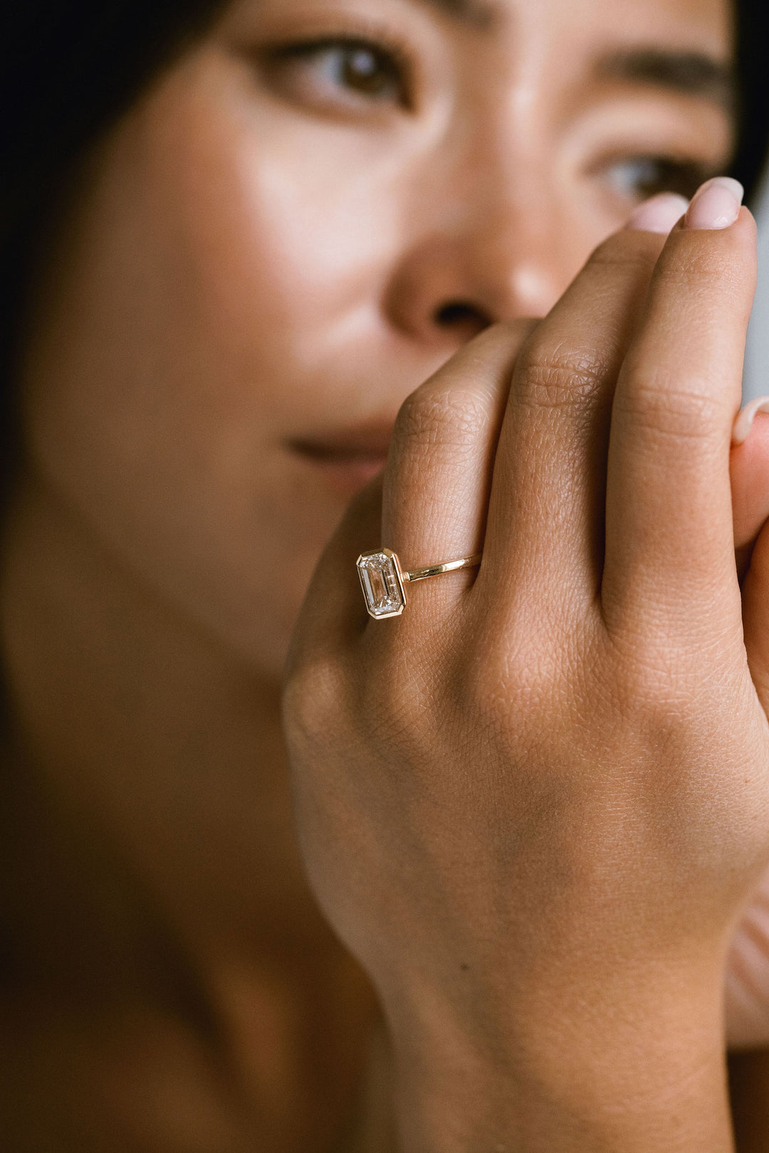 Emerald Cut Full Bezel Diamond