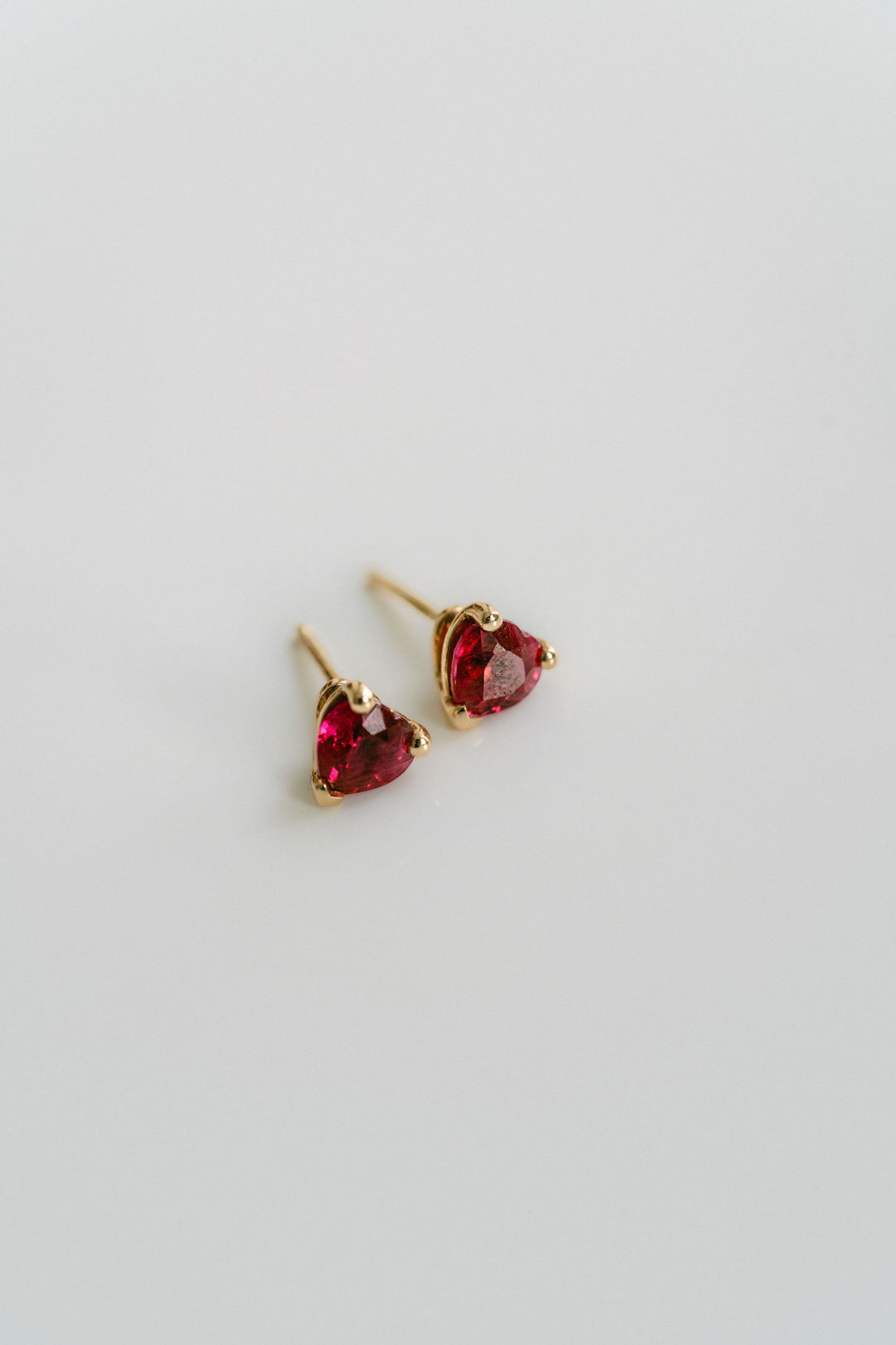 Heart Shape Ruby Studs