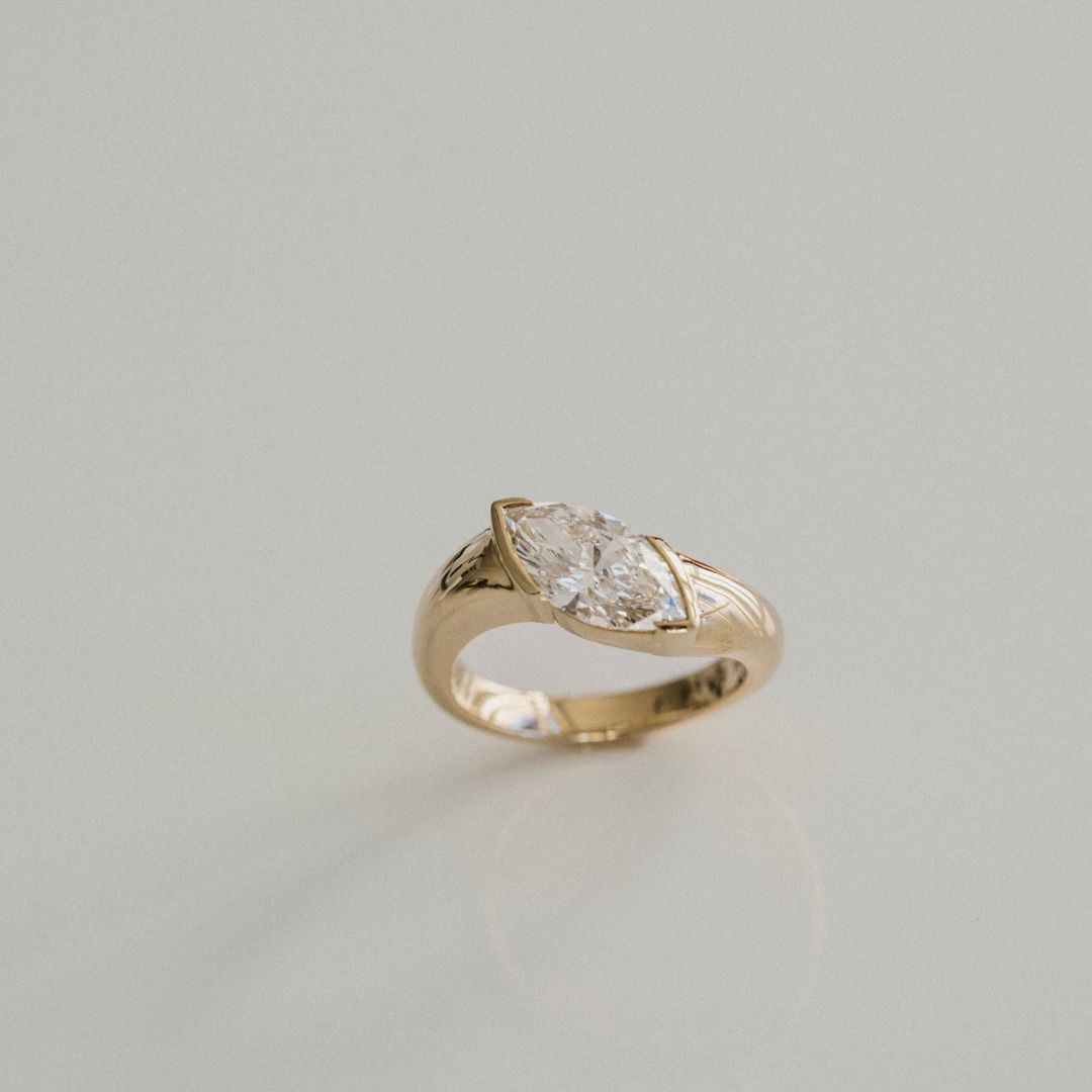 Marquise Cut Diamond East-West Cruise Ring