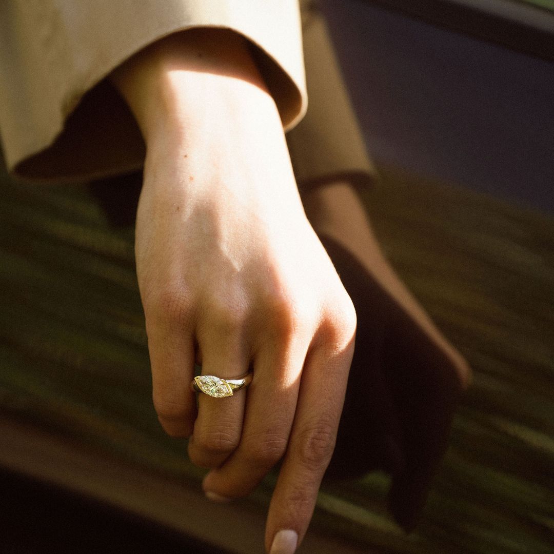 Marquise Cut Diamond East-West Cruise Ring