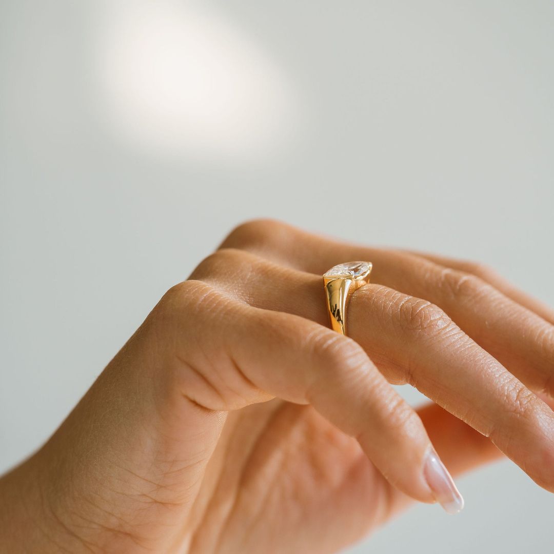 Marquise Cut Diamond East-West Cruise Ring