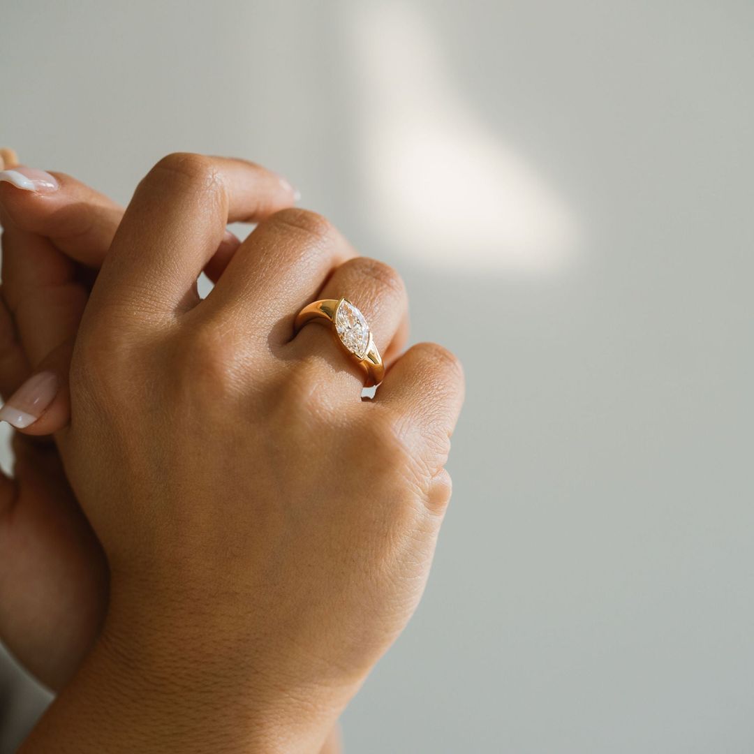 Marquise Cut Diamond East-West Cruise Ring