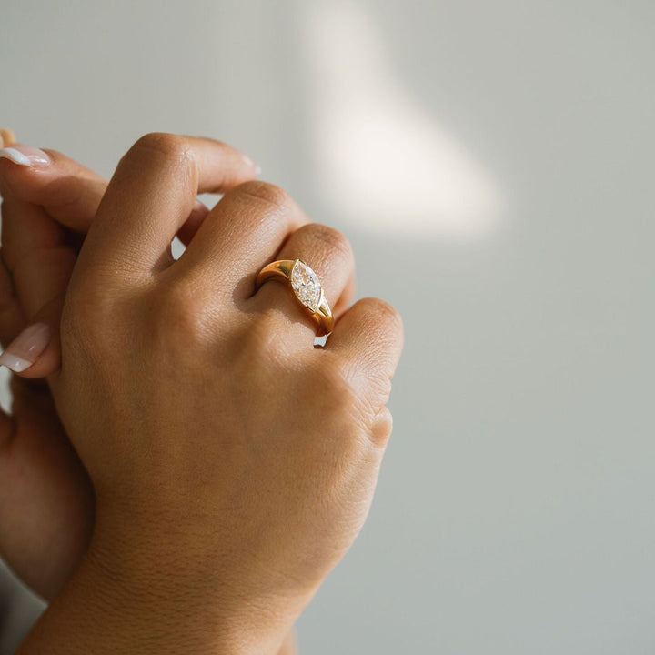 Marquise Cut Diamond East-West Cruise Ring