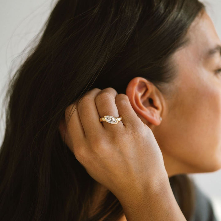 Marquise Cut Diamond East-West Cruise Ring