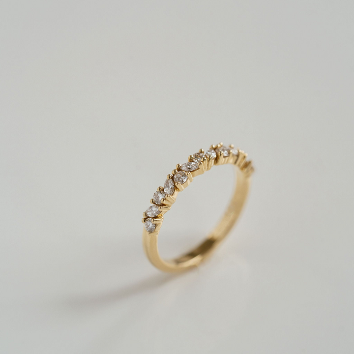 Marquise Cut and Round Brilliant Diamond Alternating Band - 2.8mm