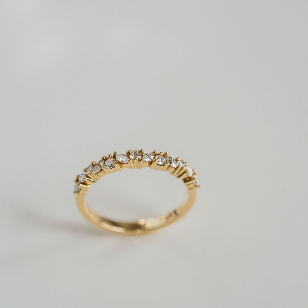Marquise Cut and Round Brilliant Diamond Alternating Band - 2.8mm