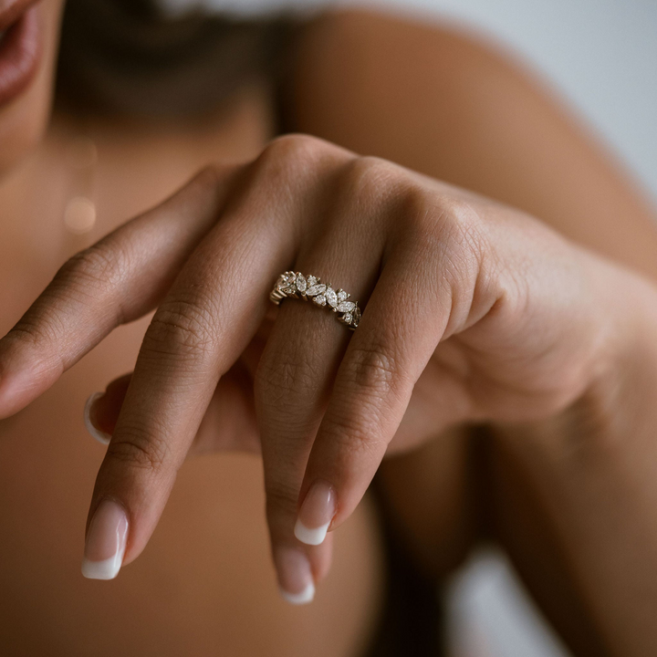 Marquise Cut and Round Brilliant Diamond Alternating Band - 5.0mm