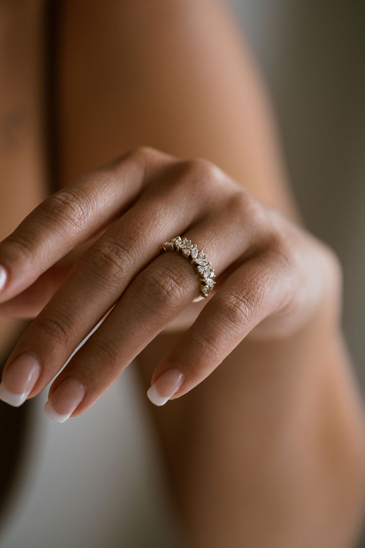 Marquise Cut and Round Brilliant Diamond Alternating Band - 5.0mm