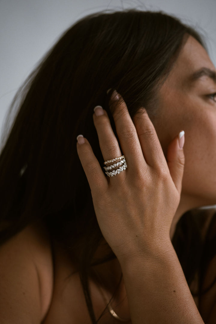 Marquise Cut and Round Brilliant Diamond Alternating Band - 5.0mm