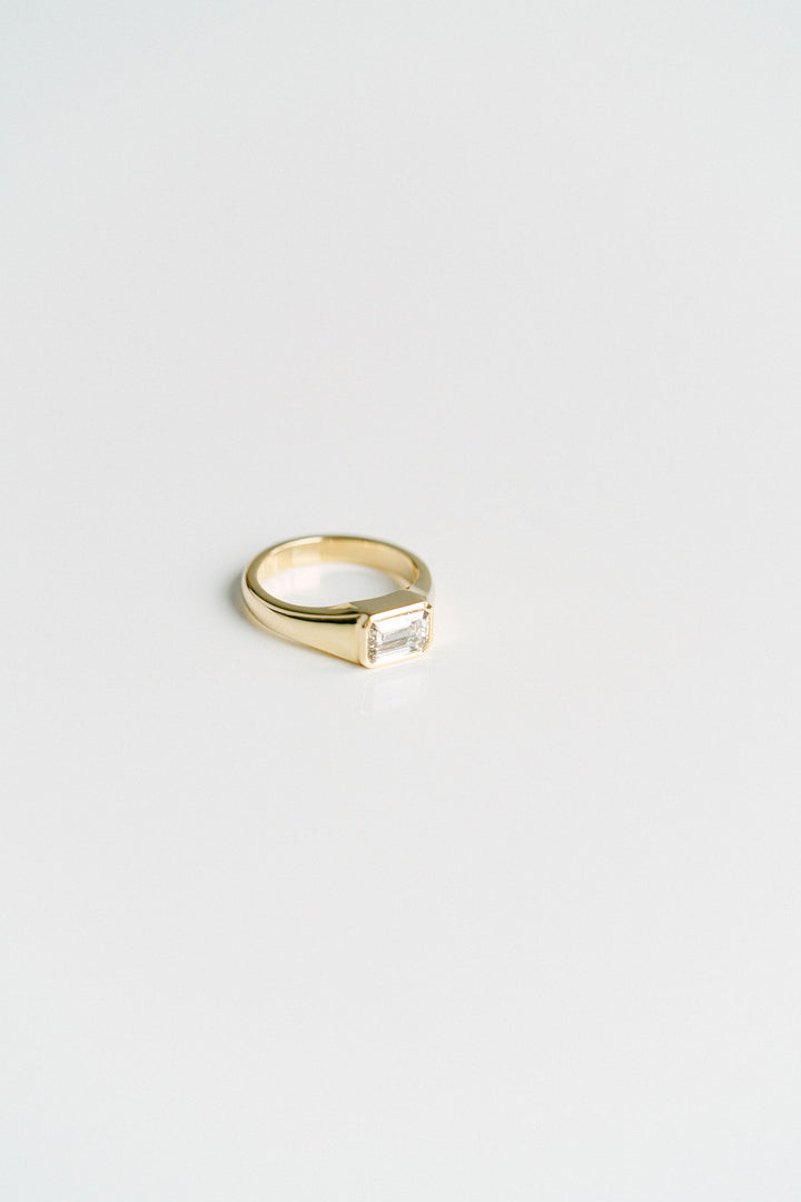 1.50ct. Approx. Emerald Cut East-West Diamond Signet Ring