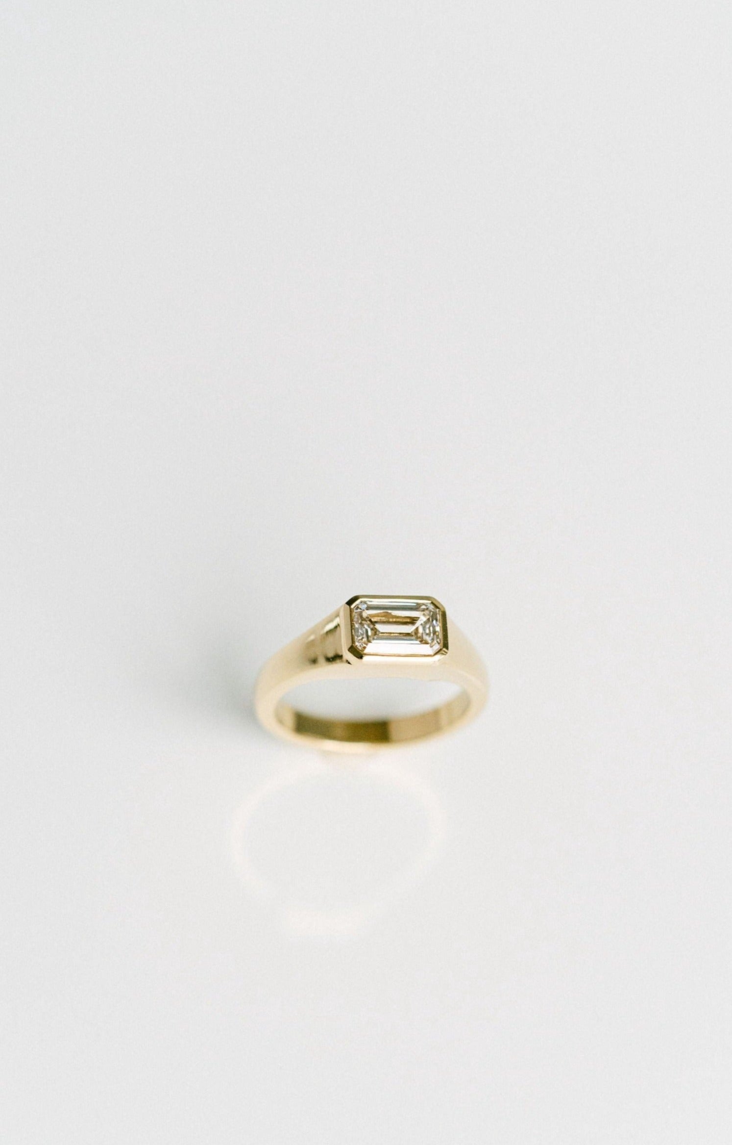 1.50ct. Approx. Emerald Cut East-West Diamond Signet Ring