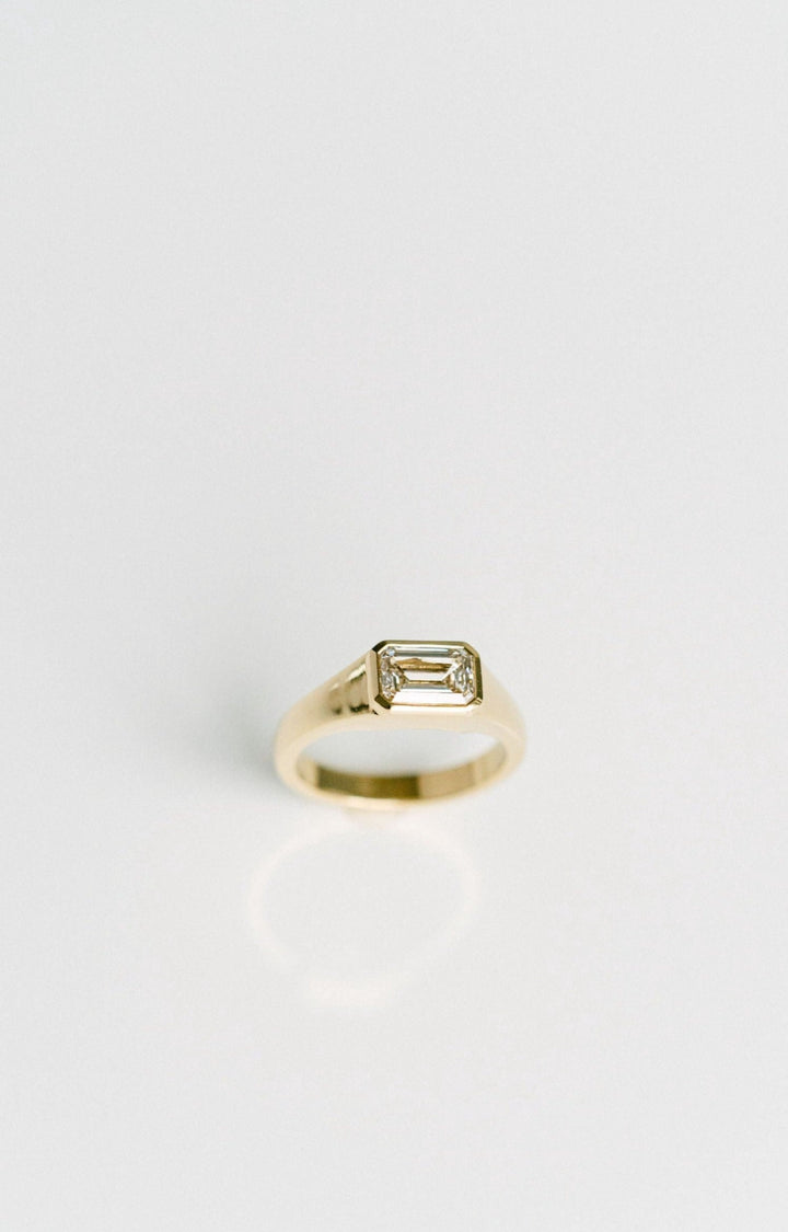 1.50ct. Approx. Emerald Cut East-West Diamond Signet Ring