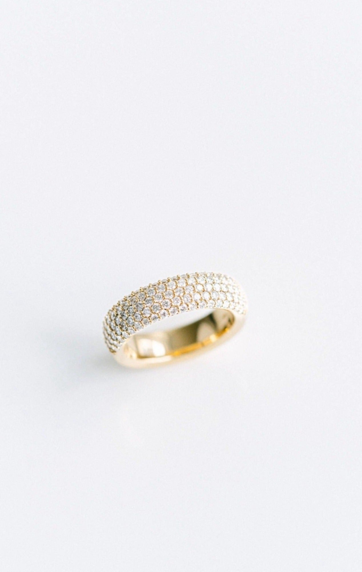 Chunky Diamond Micropavé Band, Solid Gold