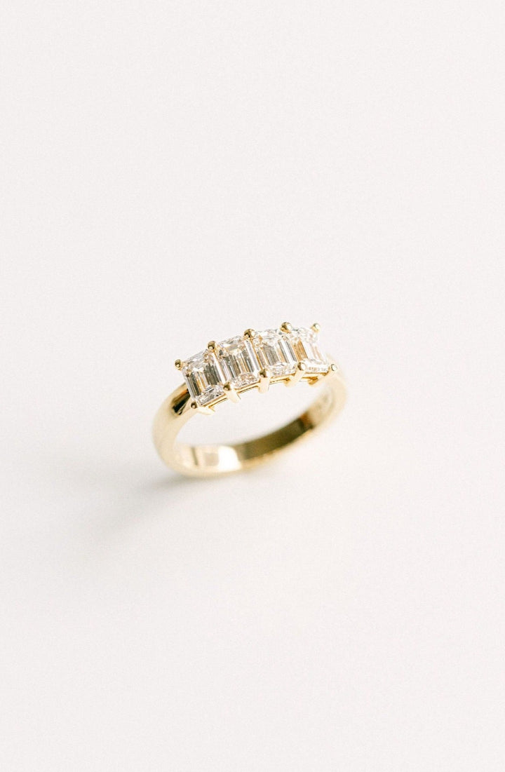 2.04ctw 4 Stone Emerald Cut Diamond Band 14k Yellow Gold