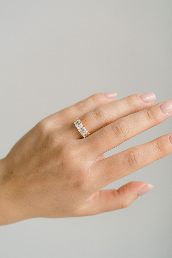 2.04ctw 4 Stone Emerald Cut Diamond Band 14k Yellow Gold