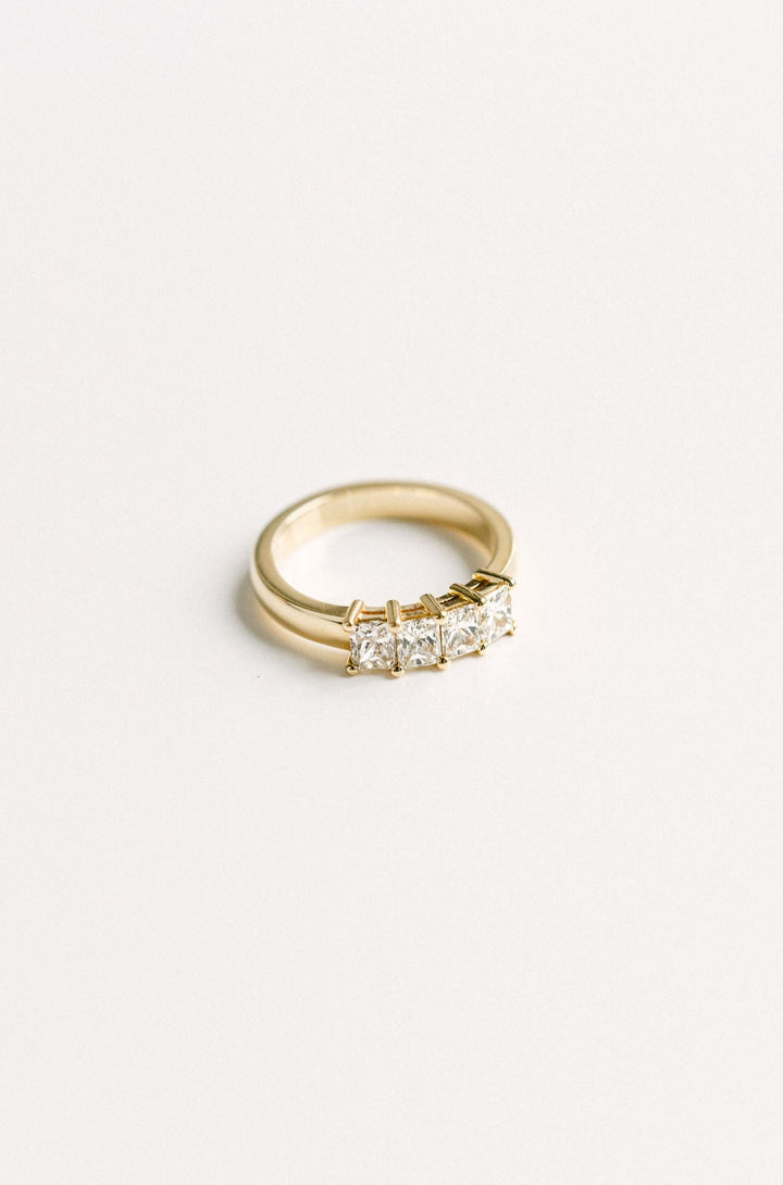 1.20ctw 4 Stone Radiant Cut Diamond Band 14k Yellow Gold