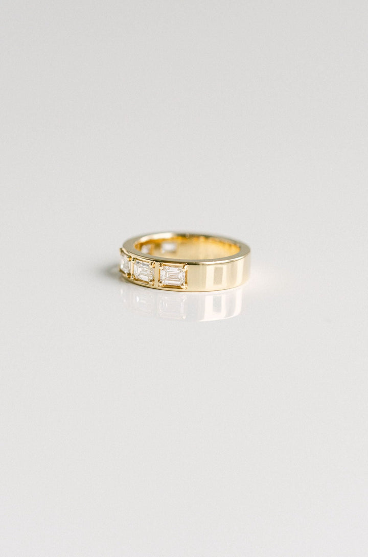 1.50ctw East-West Framed Emerald Cut Diamond Band 14k Yellow Gold