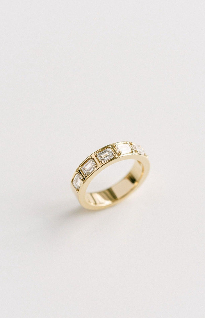 1.50ctw East-West Framed Emerald Cut Diamond Band 14k Yellow Gold