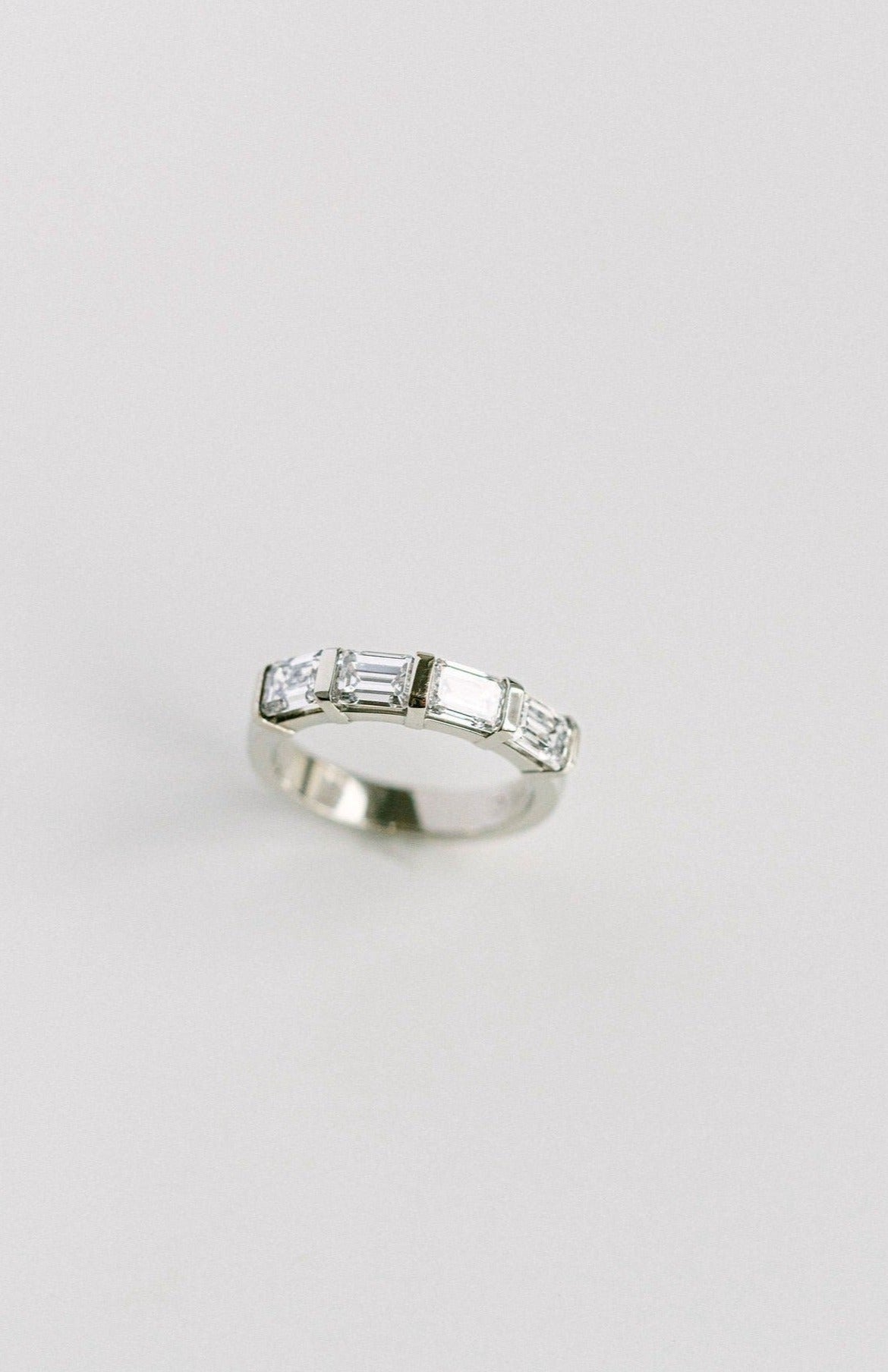 2.12ctw 4 Stone East-West Set Emerald Cut Diamond Band 14k White Gold