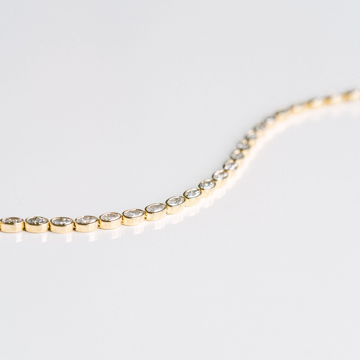 Oval Diamond East-West Bezel Tennis Bracelet