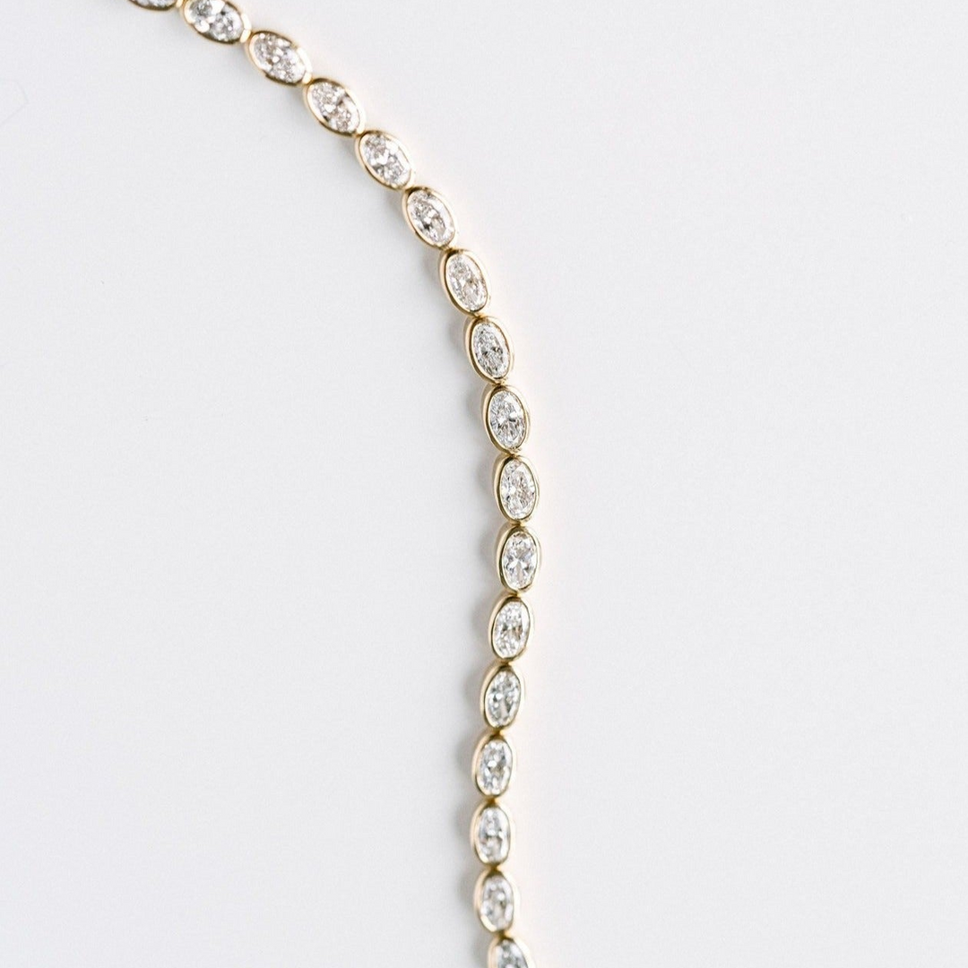 Oval Diamond East-West Bezel Tennis Bracelet