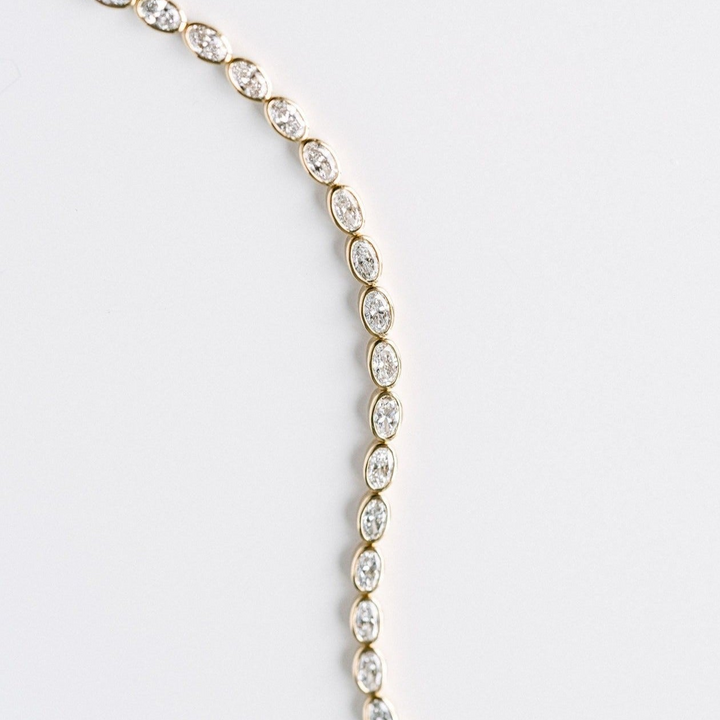Oval Diamond East-West Bezel Tennis Bracelet
