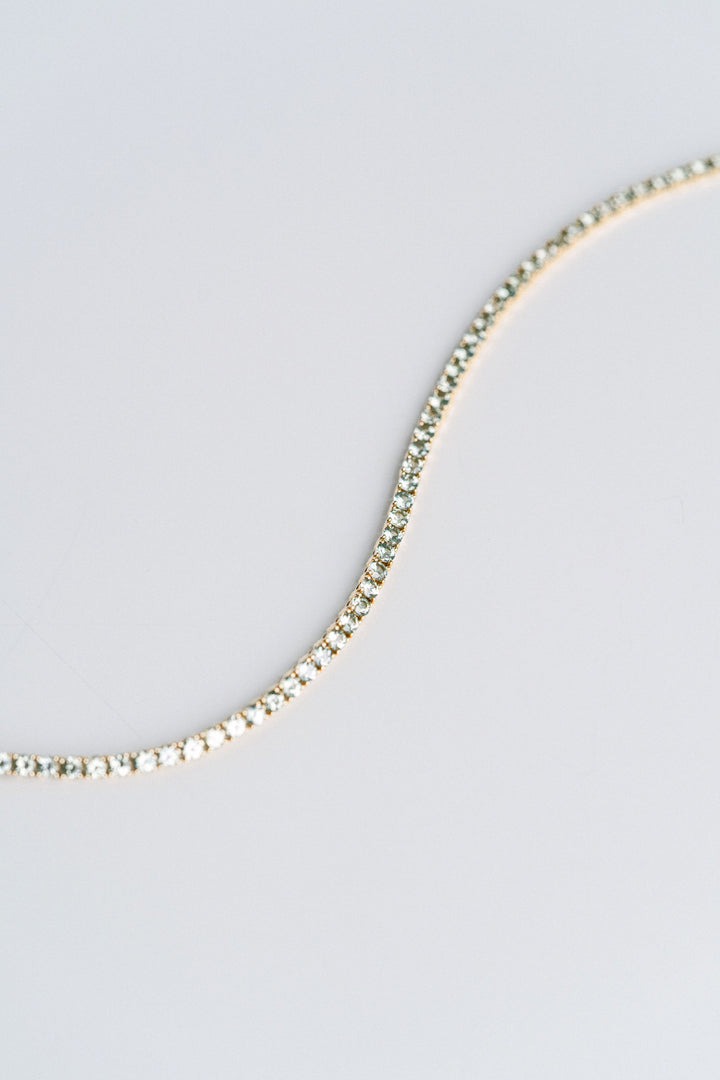 Round Light Sage Green Sapphire Tennis Bracelet