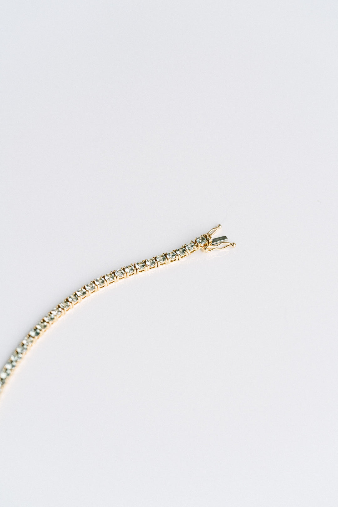 Round Light Sage Green Sapphire Tennis Bracelet