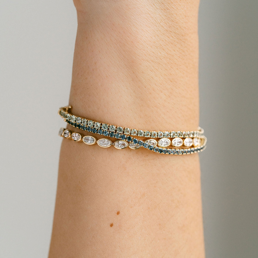 Oval Diamond East-West Bezel Tennis Bracelet