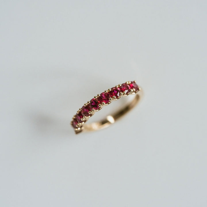Round Ruby Dahlia Band - 3mm