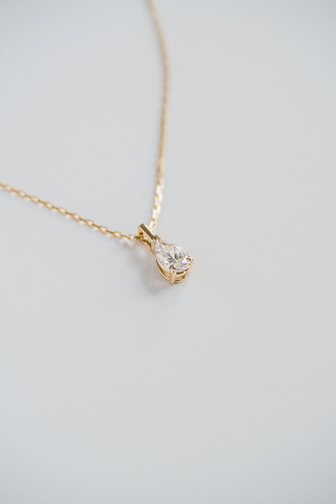 Pear Shape Diamond Solitaire Necklace